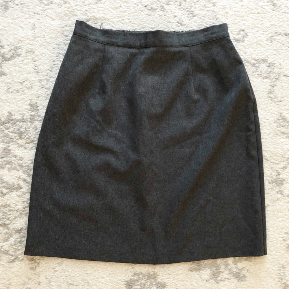Classic heather gray high-waist pencil skirt - Picture 1 of 6